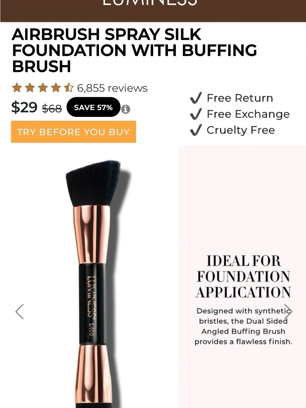 Luminess Black & Gold Refillable Beauty Pouch
